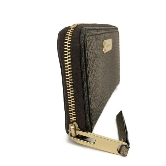 BURBERRY Logo Plate Leather Zip Around Long Wallet Gold/1D2740 - Picture 2 of 8